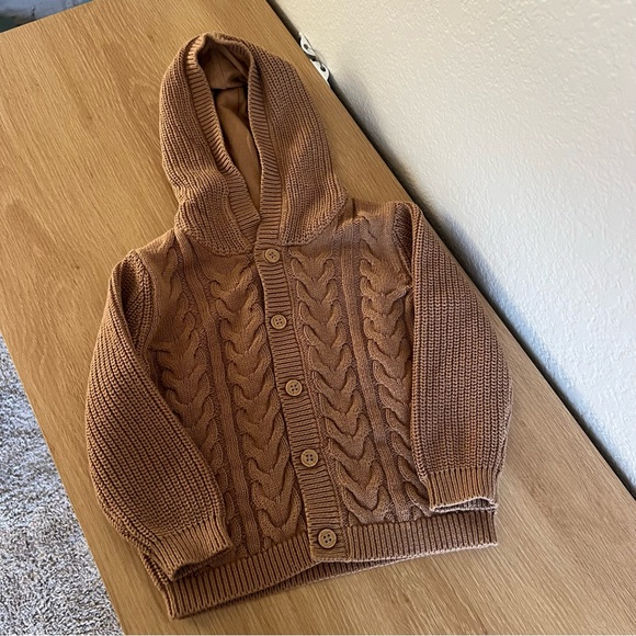 12-18 Cable Knit Hooded Cardigan - Picture 1 of 8
